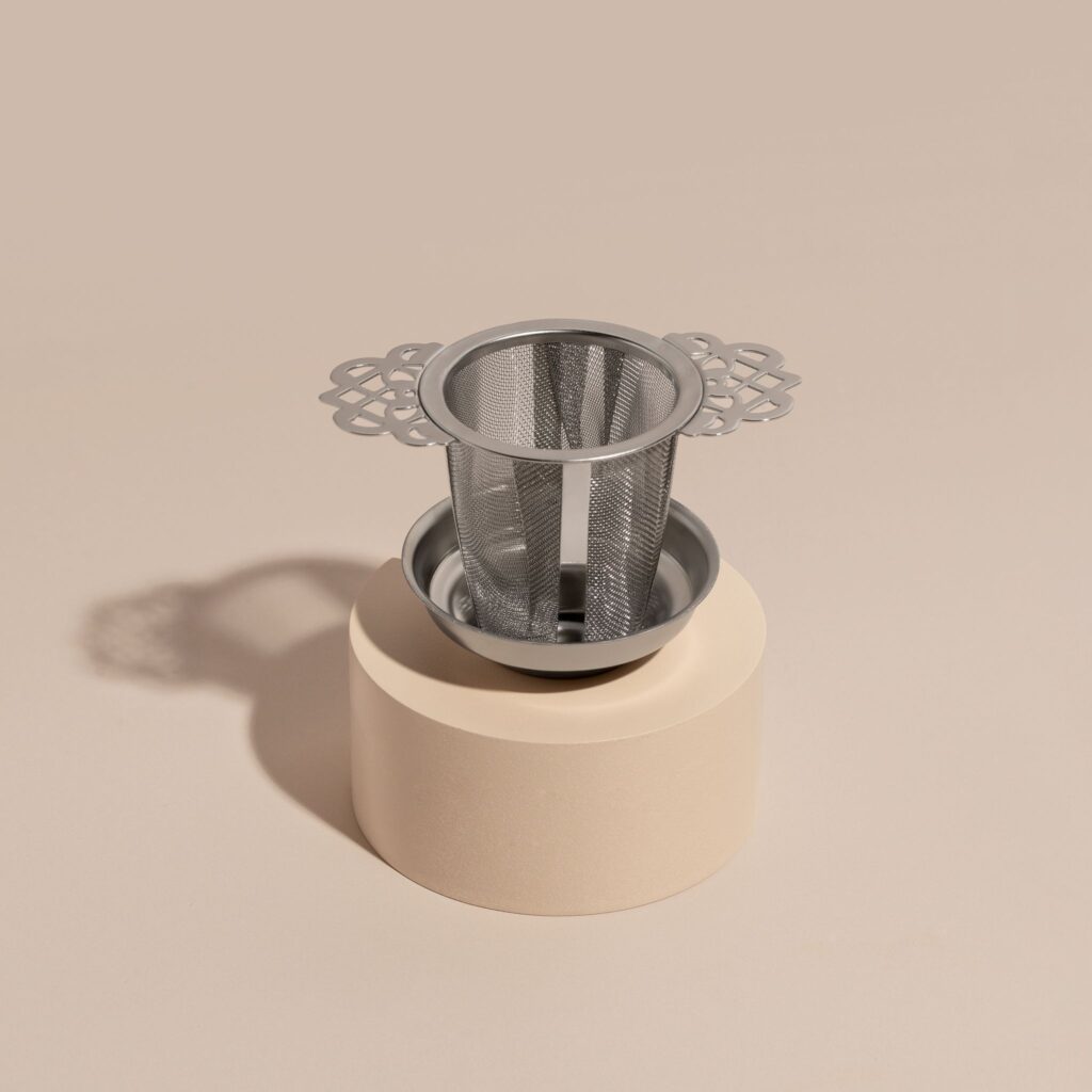 Theezeef (rvs) met uitlekschaaltje